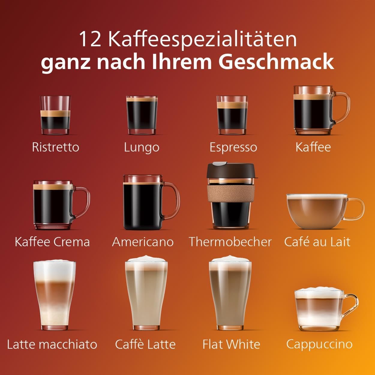 Serie 5400 Kaffeevollautomat EP5447/90 – LatteGo Milchsystem,12 Kaffeespezialitäten,Intuitives Display,4 Benutzerprofile,Chrom