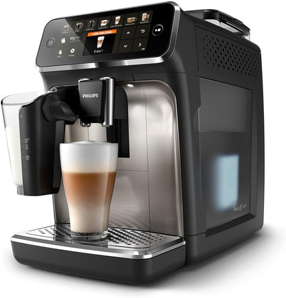 Serie 5400 Kaffeevollautomat EP5447/90 – LatteGo Milchsystem,12 Kaffeespezialitäten,Intuitives Display,4 Benutzerprofile,Chrom
